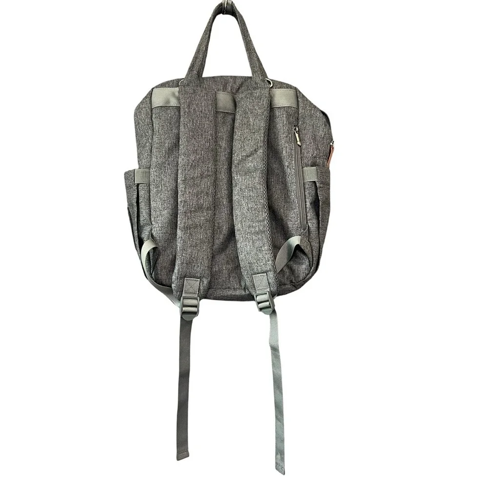 Ruvalino Baby Diaper Bag Backpack Gray Unisex Zip Compartments Multi-Pockets
